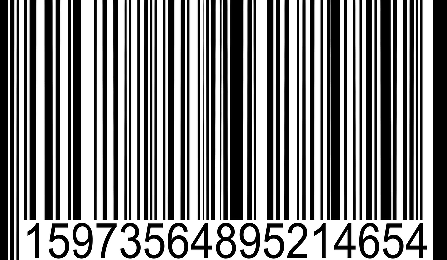 Close up of 12-digit UPC barcode.
