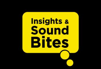 Black and yellow graphic image of Hadley’s logo for Insights & Sound Bites